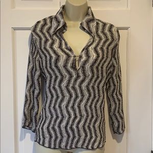 Black and White blouse by Le Caviar -‎ Size Large